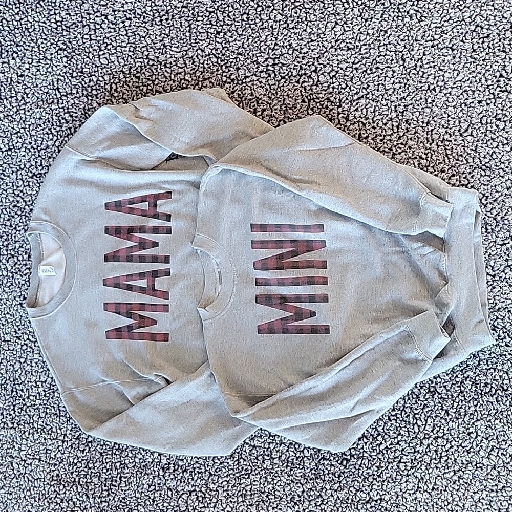Mama & Mini Matching Sweatshirts Holiday Winter Adult S / Kid Med 7/8